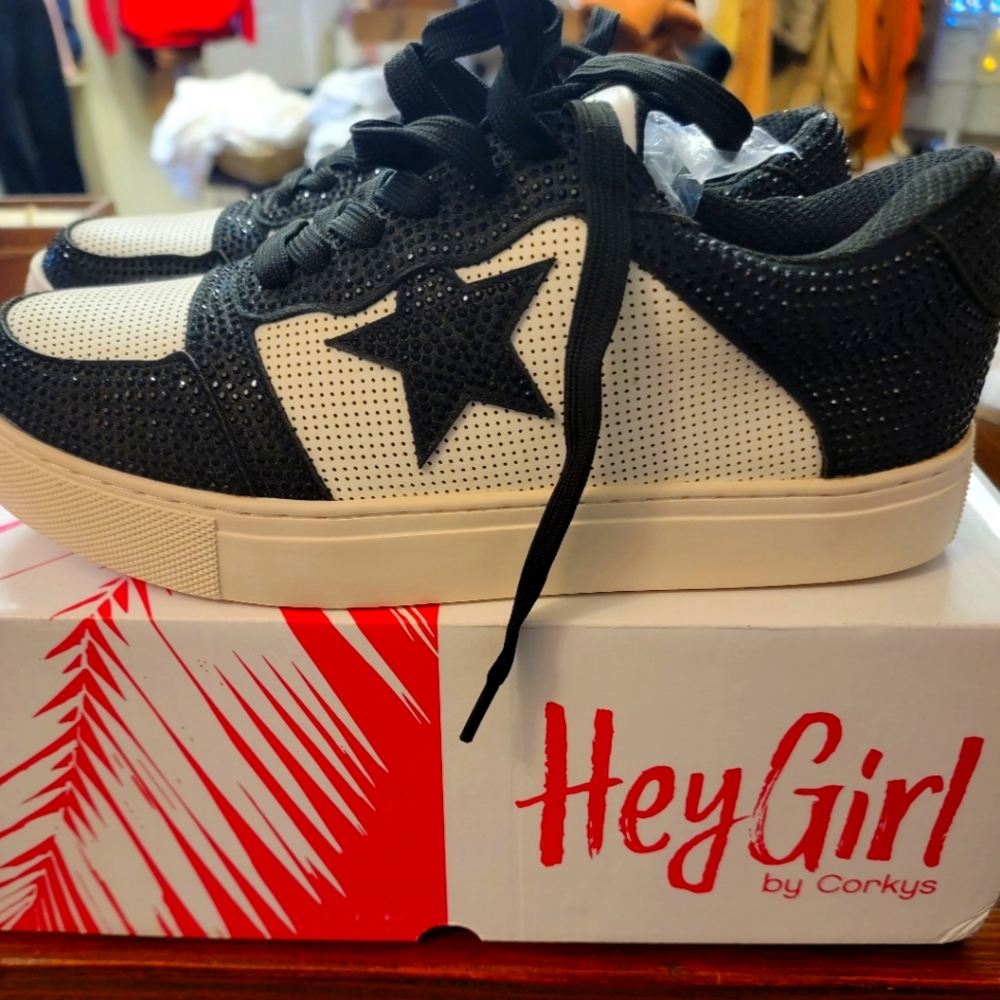Hey girl black sparkle